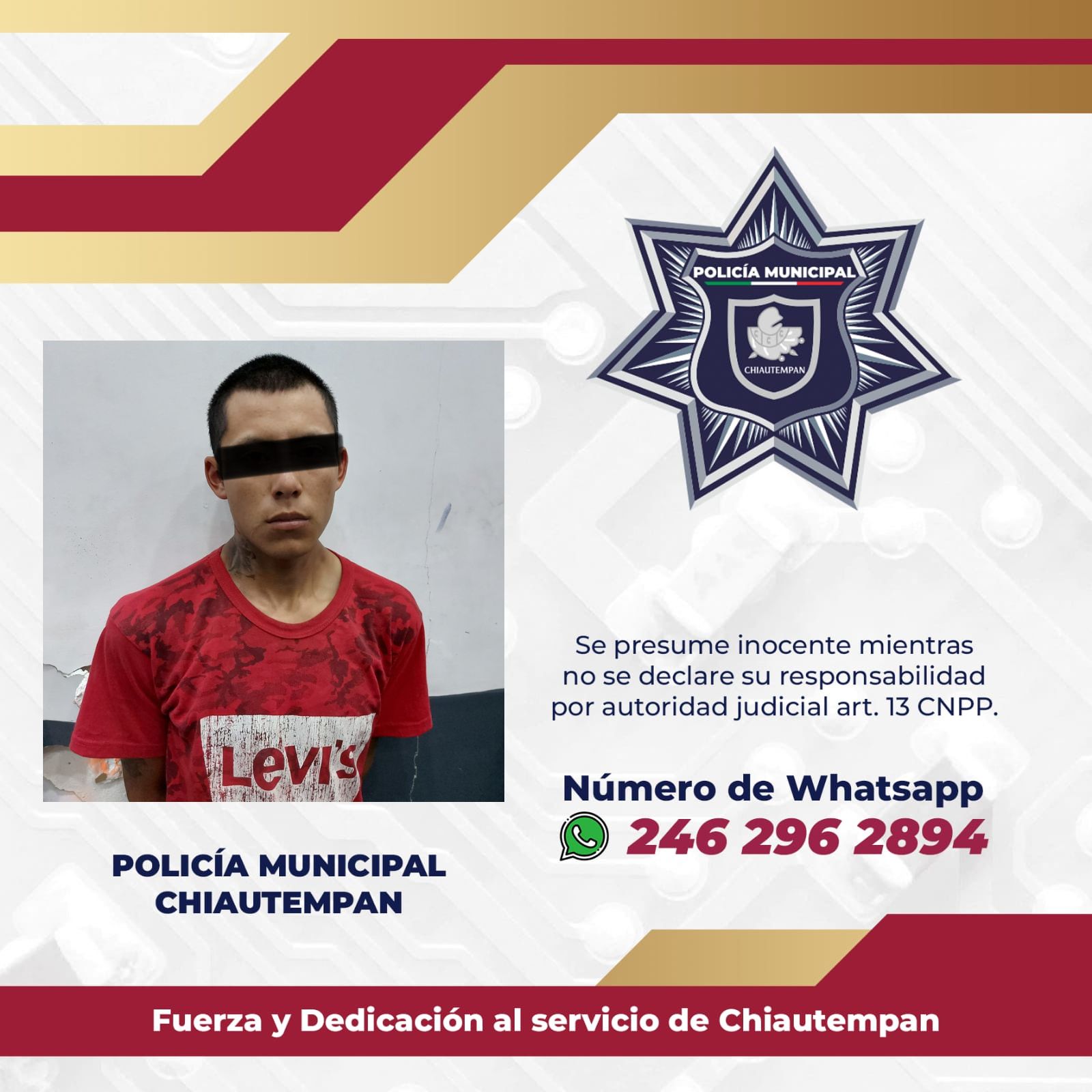 Detiene Policía de Chiautempan a dos personas por posesión de estupefacientes y cohecho